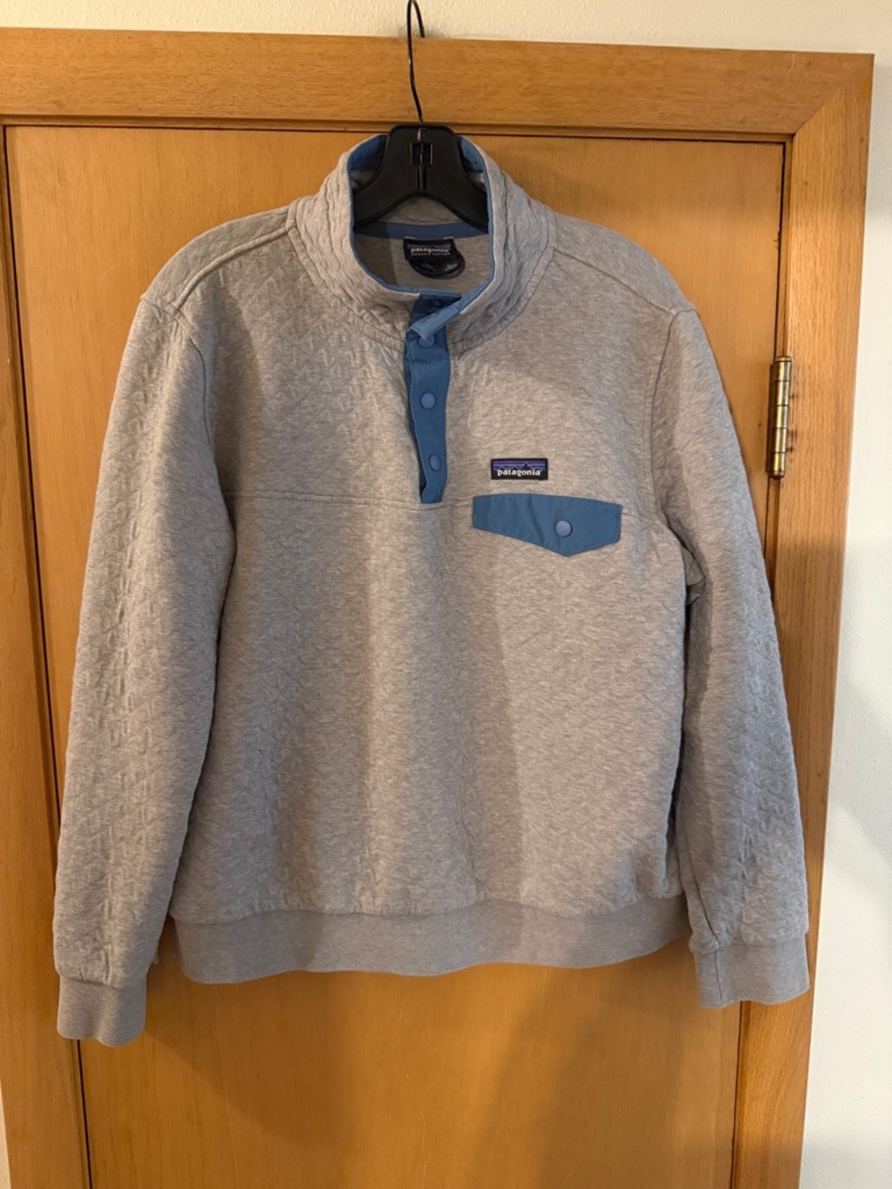 Patagonia Women’s Organic Cotton Quilt Snap-T Pullover Sweatshirt Gray Medium